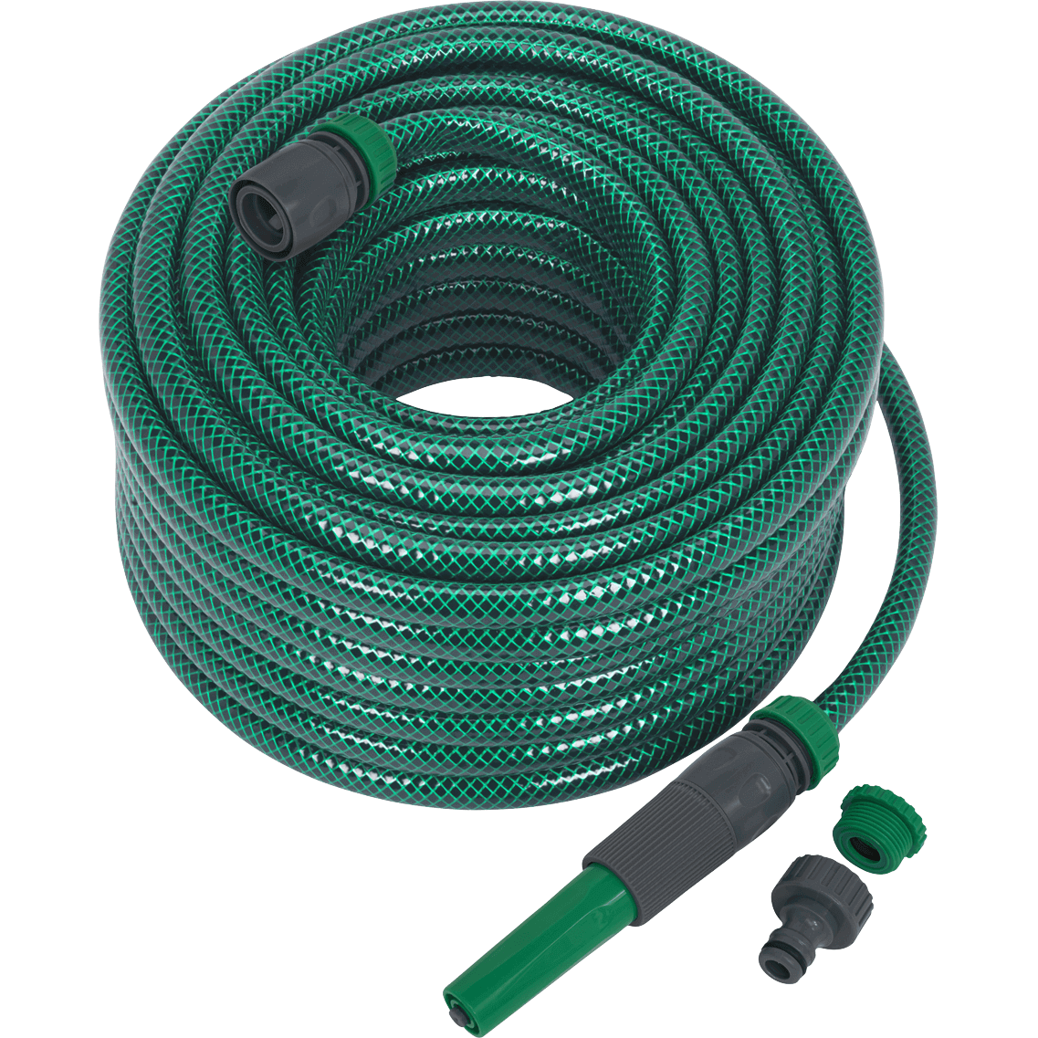 Sealey Garden Hose Pipe with Fittings 1/2" / 12.5mm 30m Green