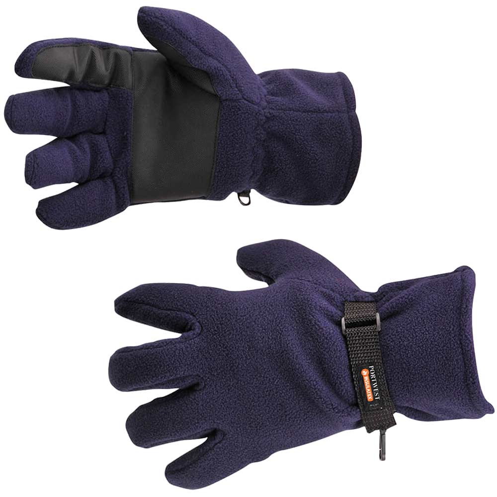 Photo of Portwest Insulatex Lined Fleece Gripper Gloves Navy One Size