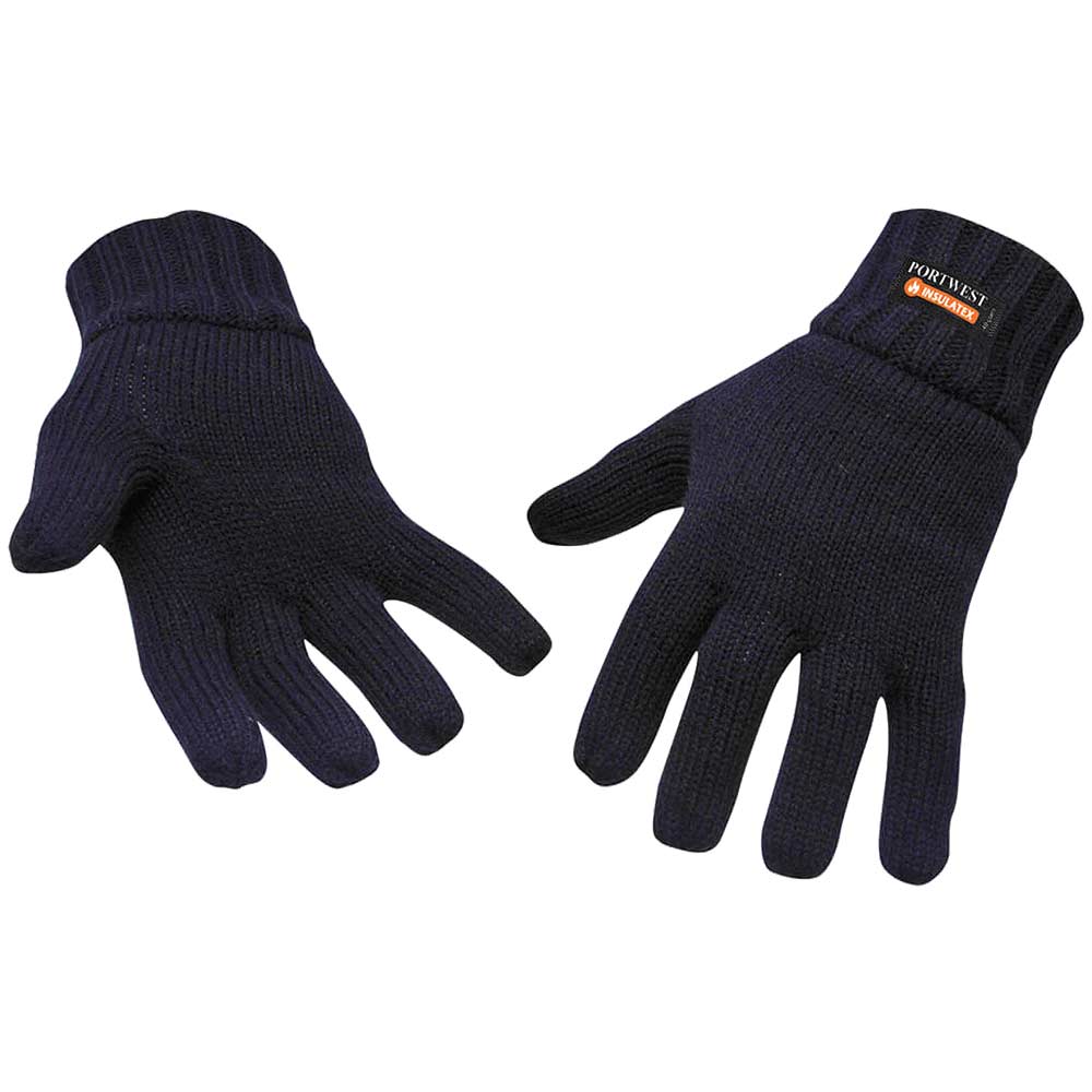 Image of Portwest Insulatex Lined Knit Gloves Navy One Size