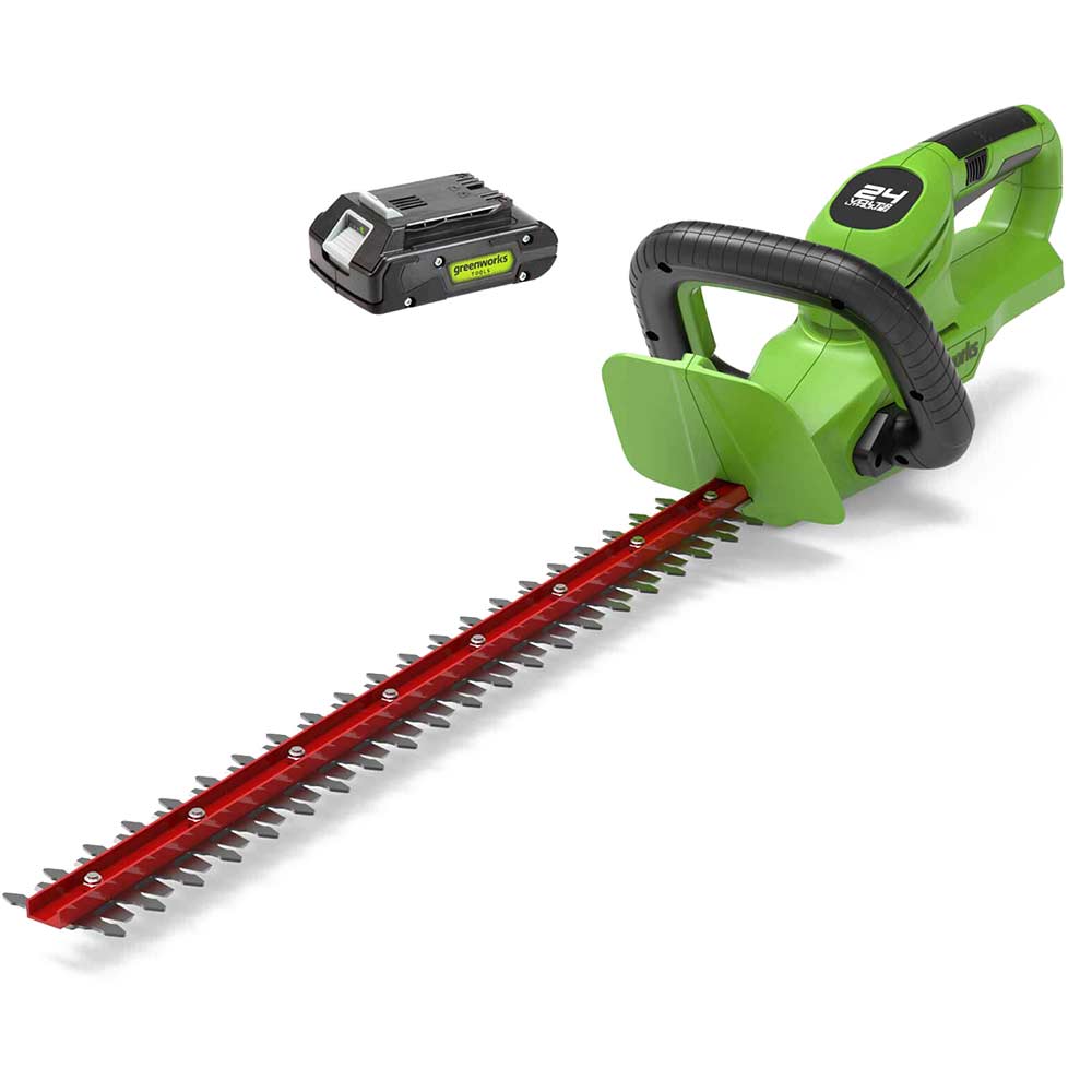 Image of Greenworks G24HT56 24v Cordless Hedge Trimmer 560mm 1 x 2ah Li-ion Charger