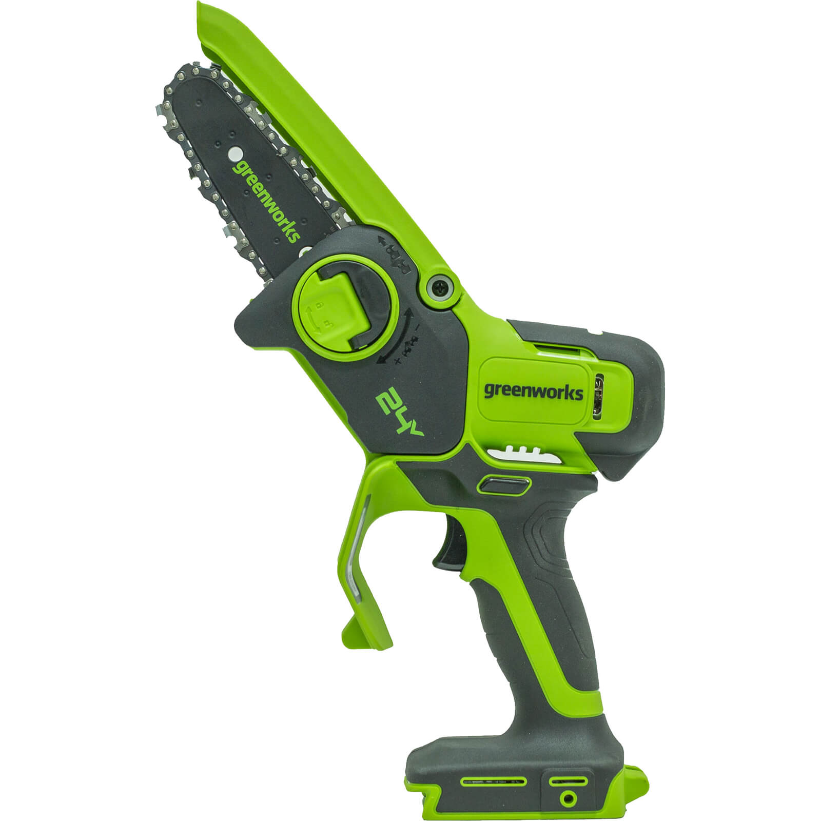 Greenworks G24MCS10 24v Cordless Tree Pruner 100mm No Batteries No Charger FREE Chainsaw Oil Worth £9
