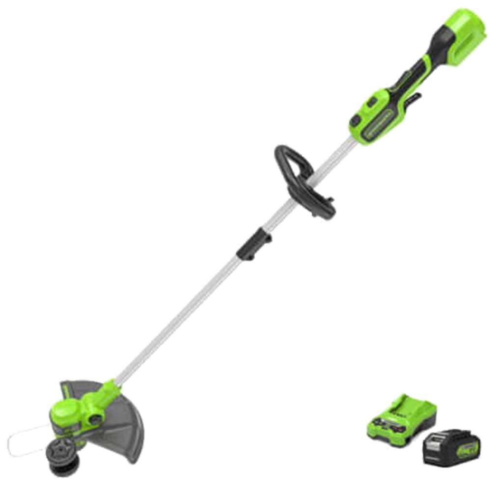 Image of Greenworks GD24LT33 24v Cordless Brushless Grass Trimmer and Edger 330mm 1 x 4ah Li-ion Charger