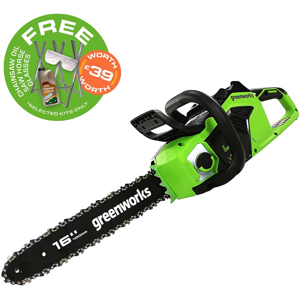 Greenworks GD40CS18 40v Cordless Brushless Chainsaw 400mm | Chainsaws