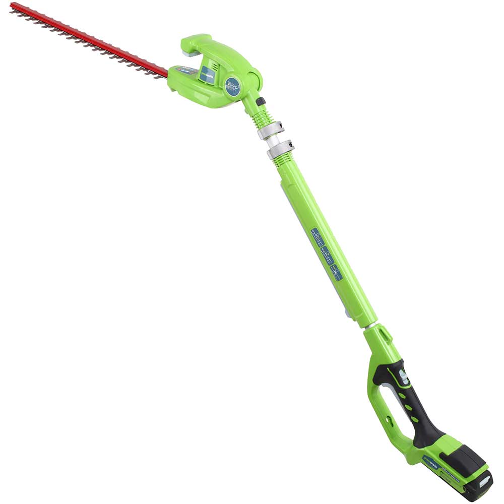 Greenworks G24PH51 24v Cordless Long Hedge Trimmer 510mm 1 x 2ah Li-ion Charger