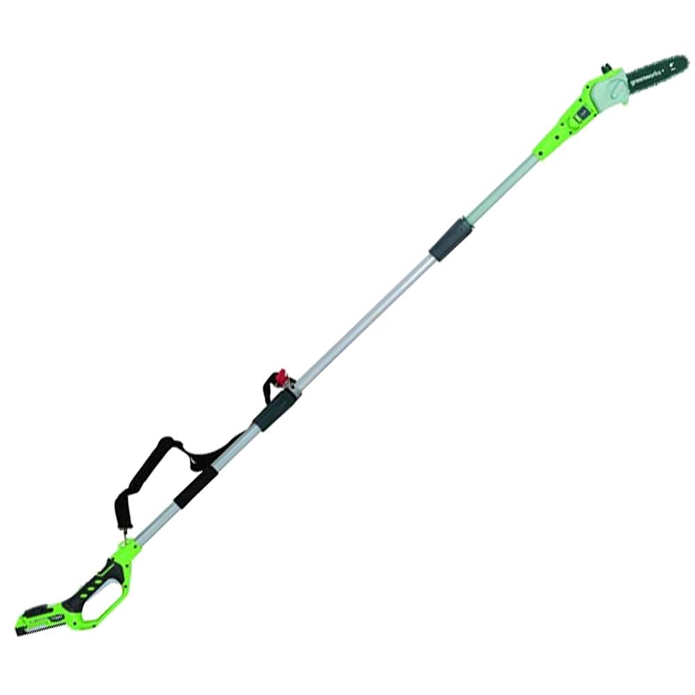 Greenworks G24PS 24v Cordless Telescopic Pole Tree Pruner 1 x 2ah Li-ion Charger FREE Chainsaw Oil Worth £9