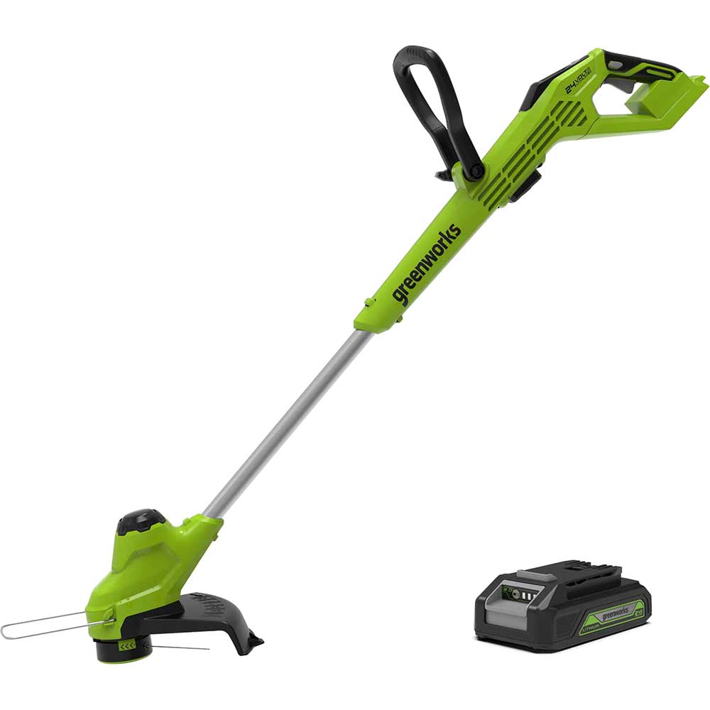 Image of Greenworks G24LT28 24v Cordless Grass Trimmer 300mm 1 x 2ah Li-ion Charger