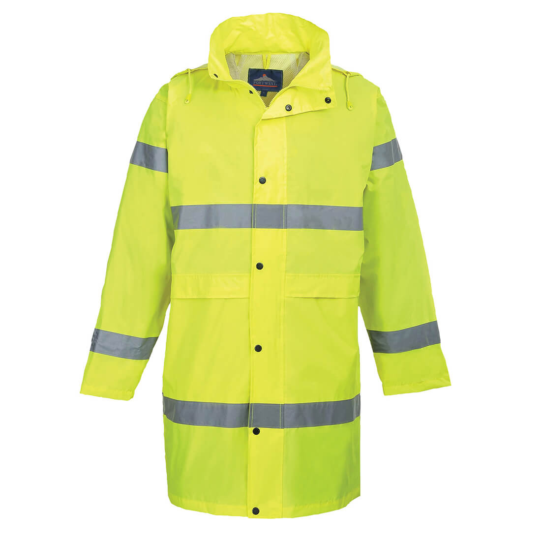 Image of Portwest Hi Vis Long Rain Coat Yellow 4XL
