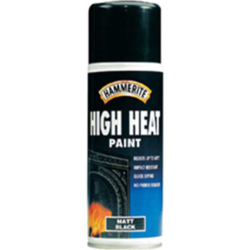 Image of Hammerite High Heat Aerosol Paint Black 400ml