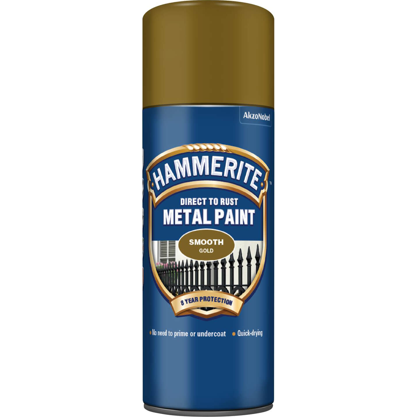 Hammerite Smooth Finish Aerosol Spray Metal Paint Gold 400ml