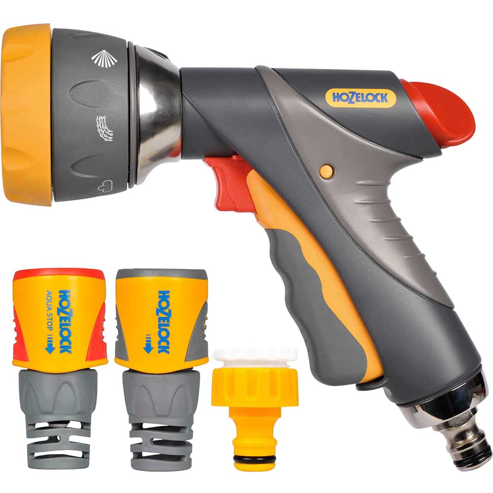 Image of Hozelock Multi Spray Pro Gun and Plus Fittings Set