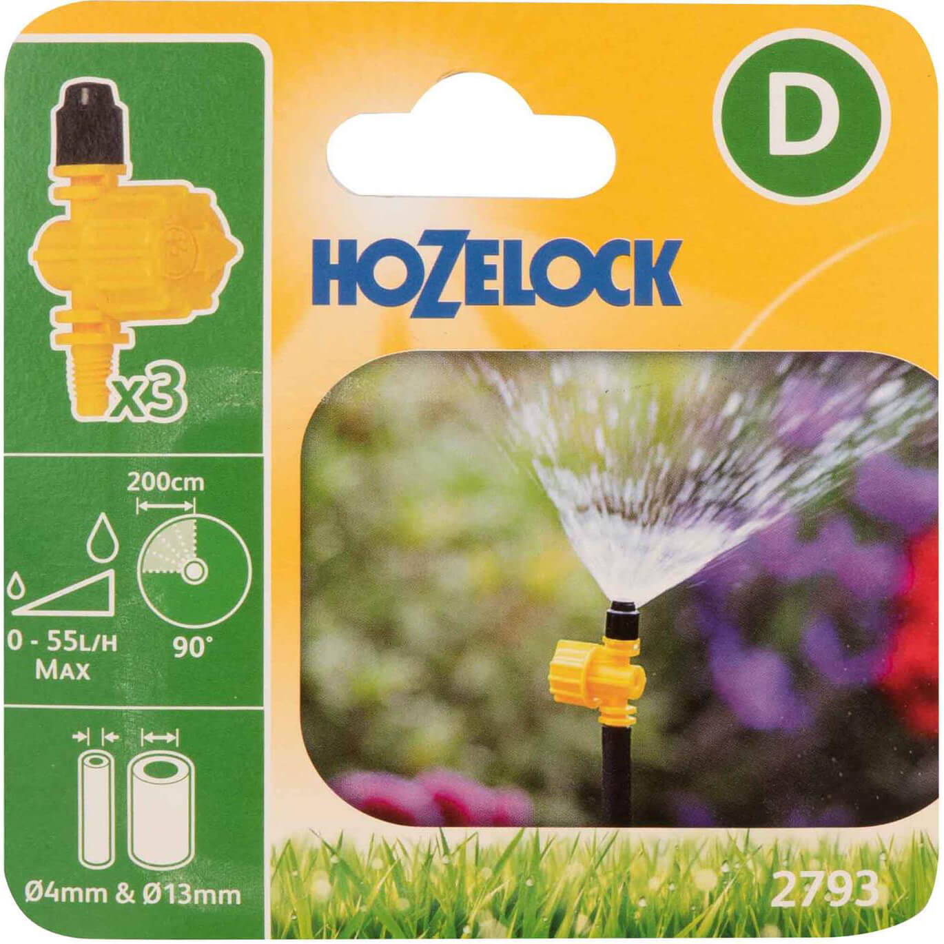 Hozelock MICRO 90° Varijet Adjustable Spray Jet 5/32" / 4mm Pack of 3
