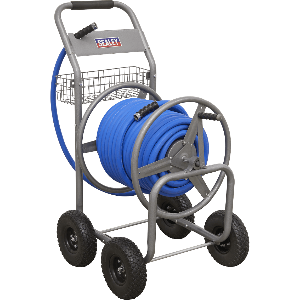 Sealey Hot and Cold Water Rubber Heavy Duty Hose Reel Cart 3/4" / 19mm 50m Blue