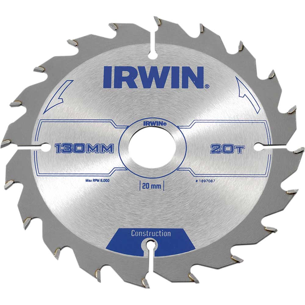 Photo of Irwin Atb Construction Circular Saw Blade 130mm 20t 20mm