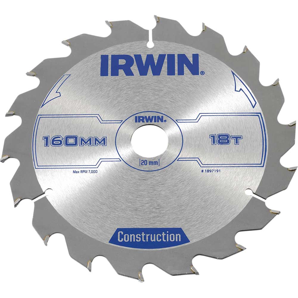 Photo of Irwin Atb Construction Circular Saw Blade 160mm 18t 20mm