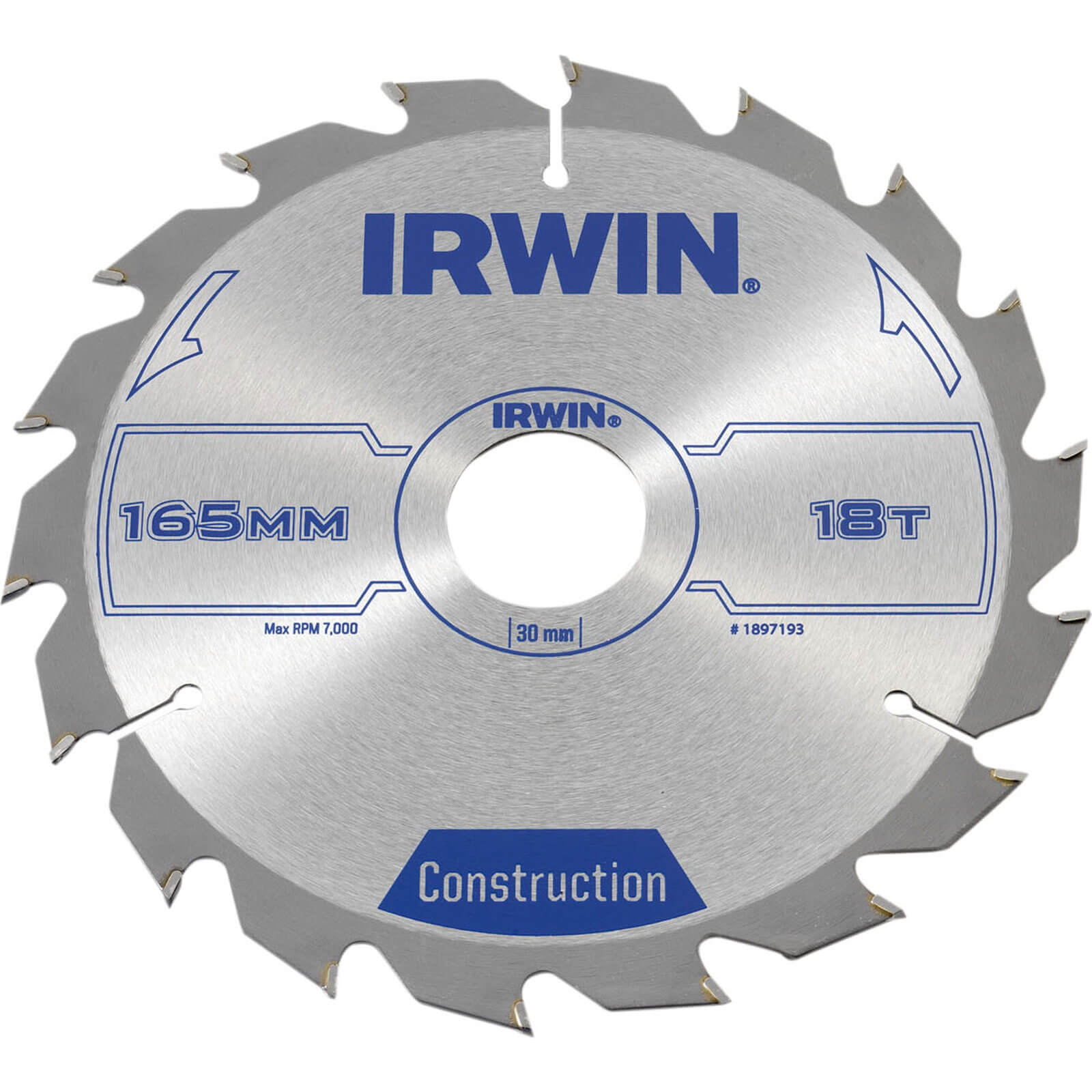 Photo of Irwin Atb Construction Circular Saw Blade 165mm 18t 30mm