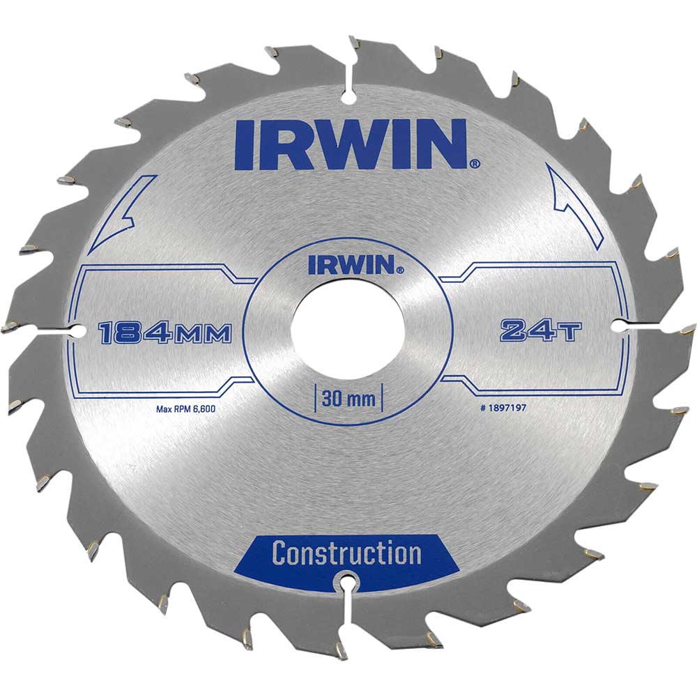 Photo of Irwin Atb Construction Circular Saw Blade 184mm 24t 30mm
