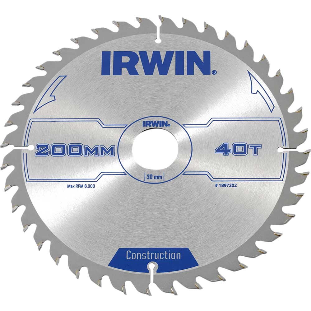 Photo of Irwin Atb Construction Circular Saw Blade 200mm 40t 30mm