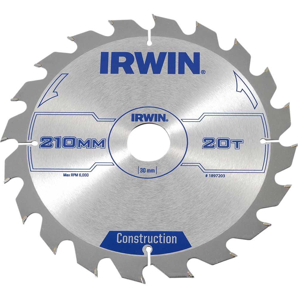 Photo of Irwin Atb Construction Circular Saw Blade 210mm 20t 30mm
