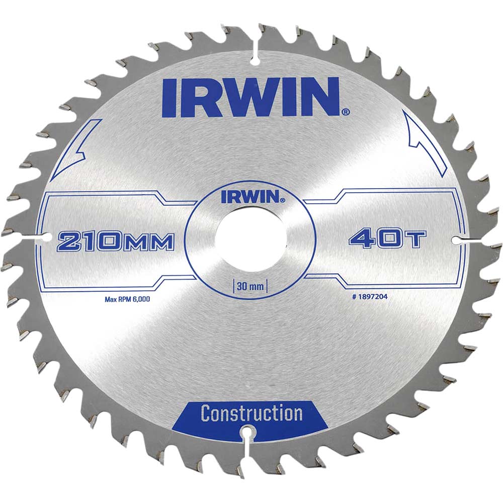 Photo of Irwin Atb Construction Circular Saw Blade 210mm 40t 30mm