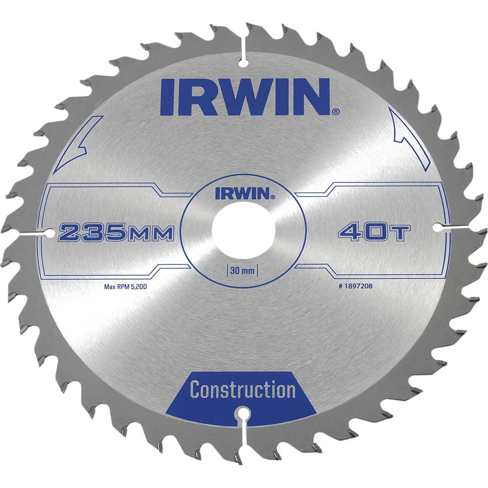 Photo of Irwin Atb Construction Circular Saw Blade 235mm 40t 30mm