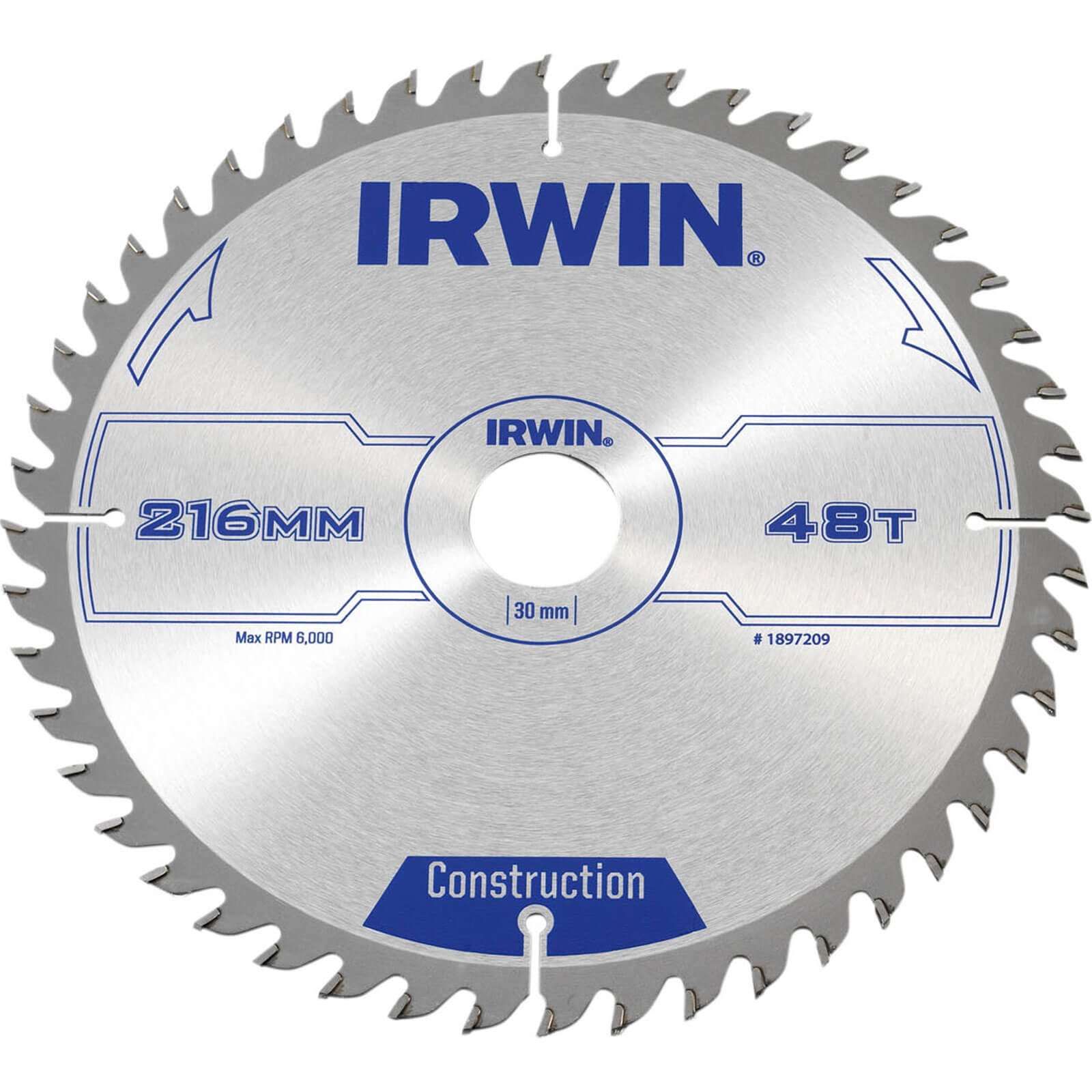 Photo of Irwin Atb Construction Circular Saw Blade 216mm 48t 30mm