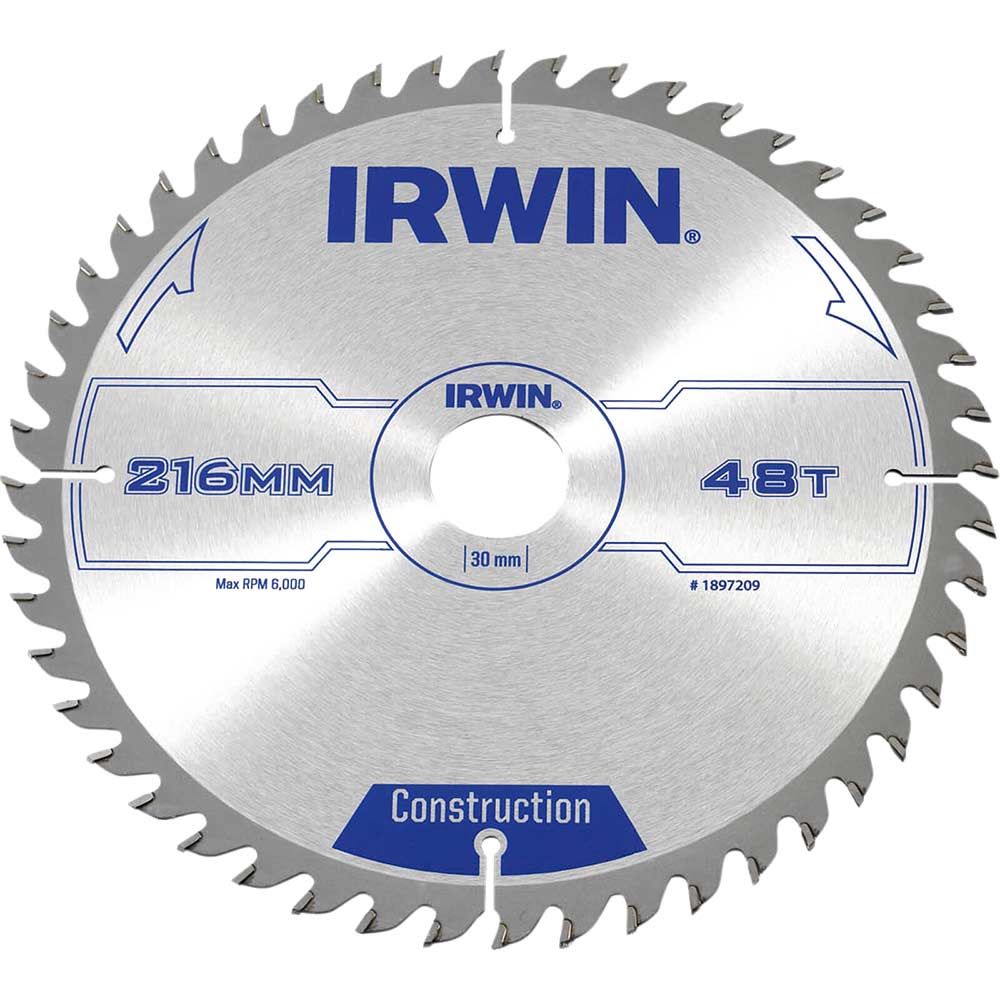 Photo of Irwin Atb Construction Circular Saw Blade 216mm 48t 30mm