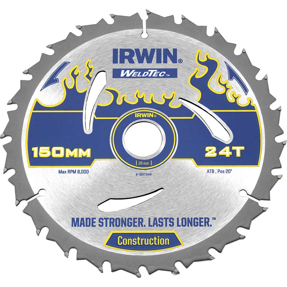 Photo of Irwin Weldtec Construction Saw Blade 150mm 24t 20mm