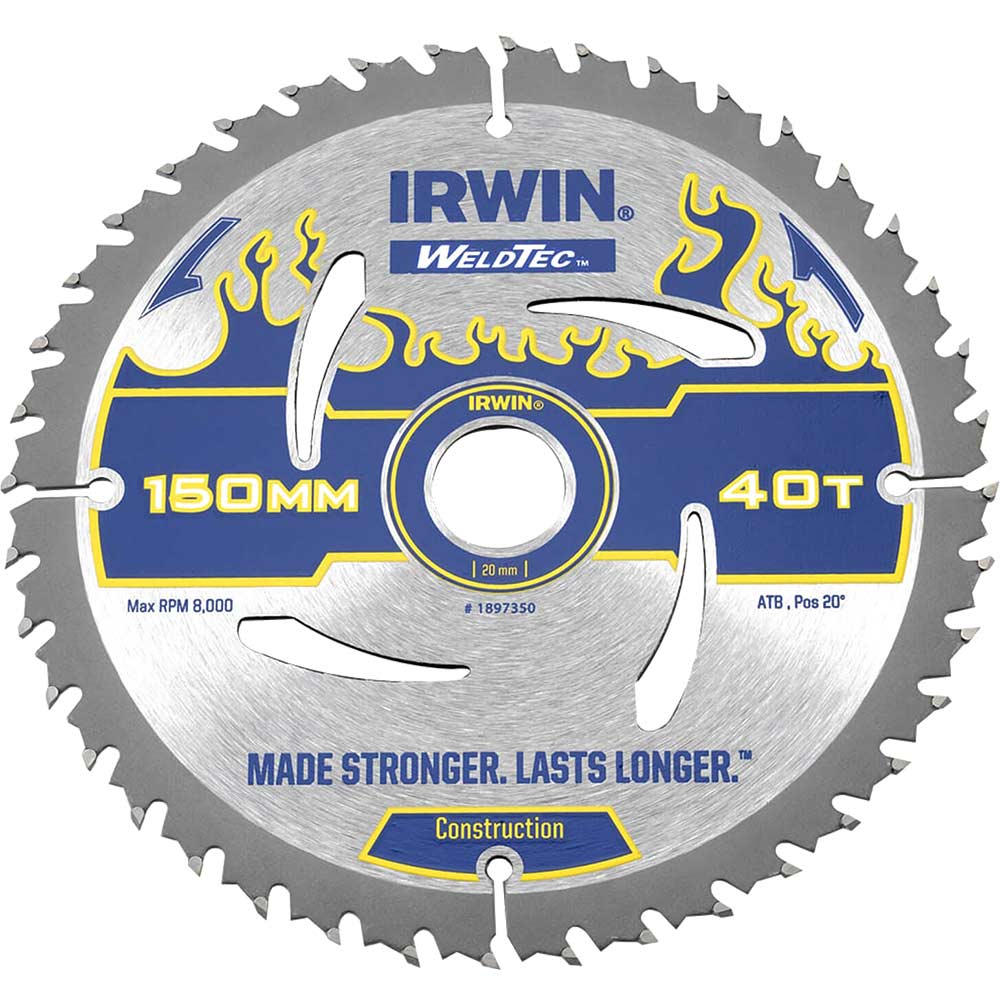 Photo of Irwin Weldtec Construction Saw Blade 150mm 40t 20mm