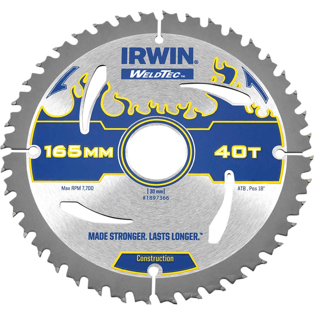 Photo of Irwin Weldtec Construction Saw Blade 165mm 40t 30mm