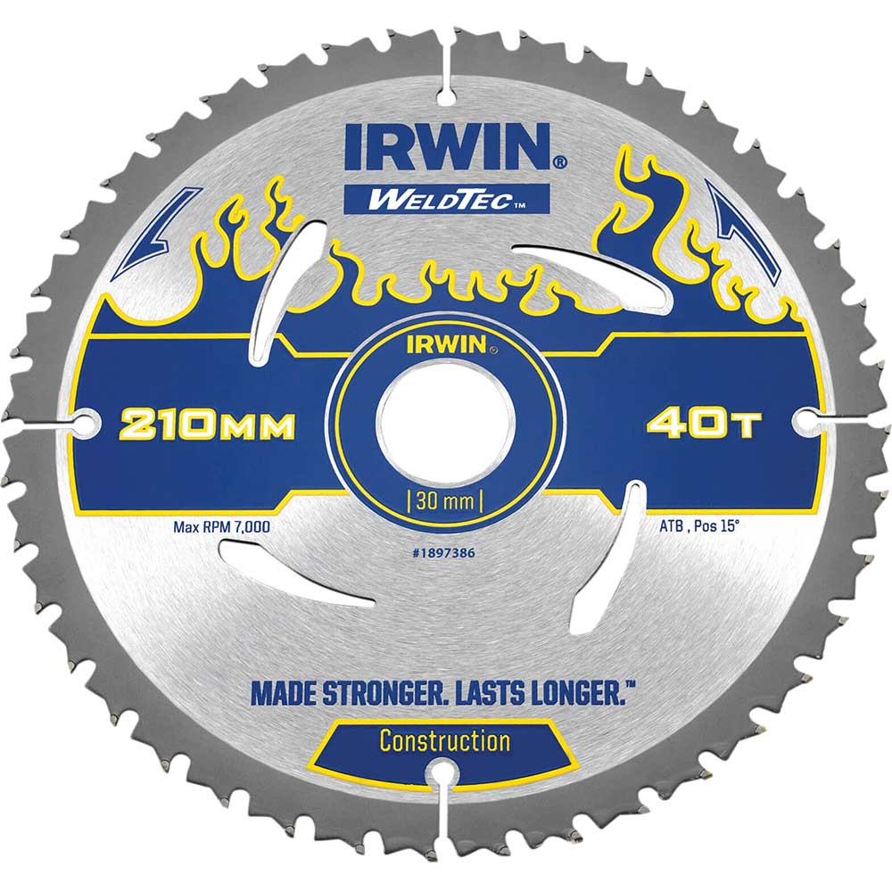 Photo of Irwin Weldtec Construction Saw Blade 210mm 40t 30mm