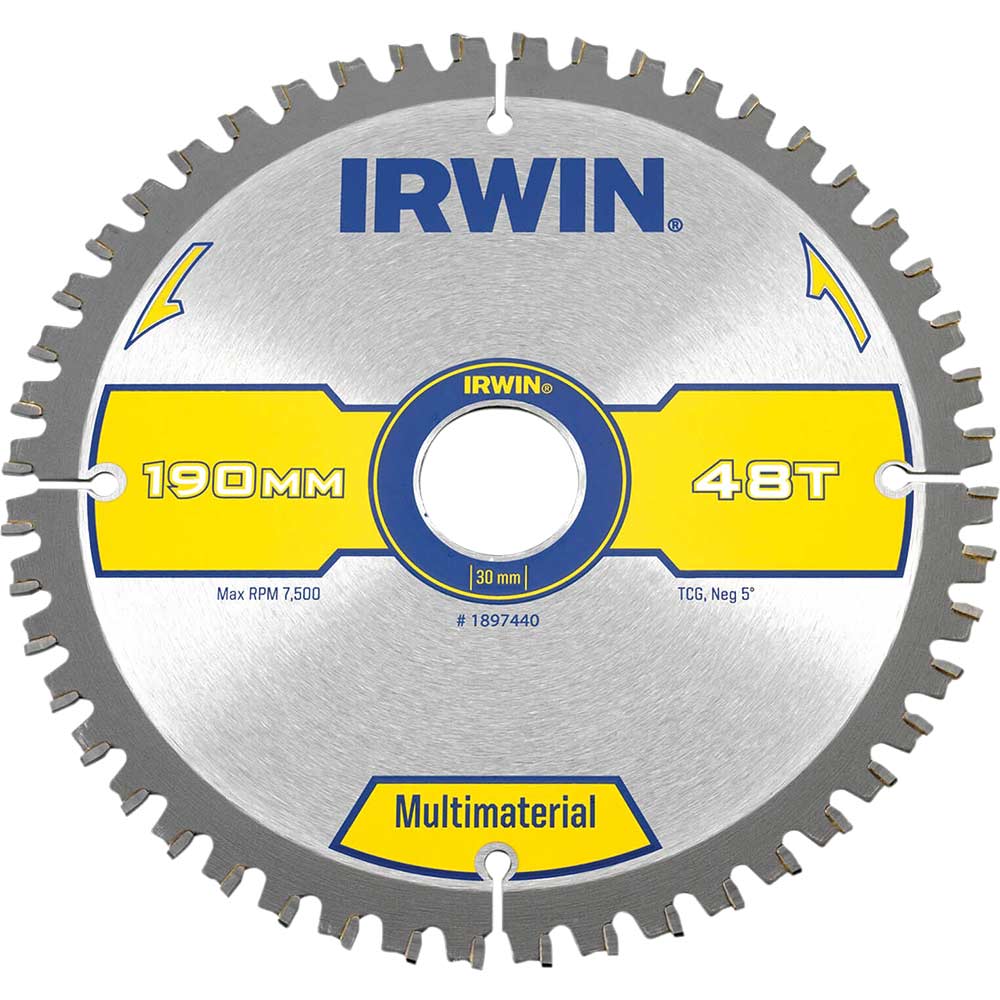 Photo of Irwin Multi Material Circular Saw Blade 190mm 48t 30mm