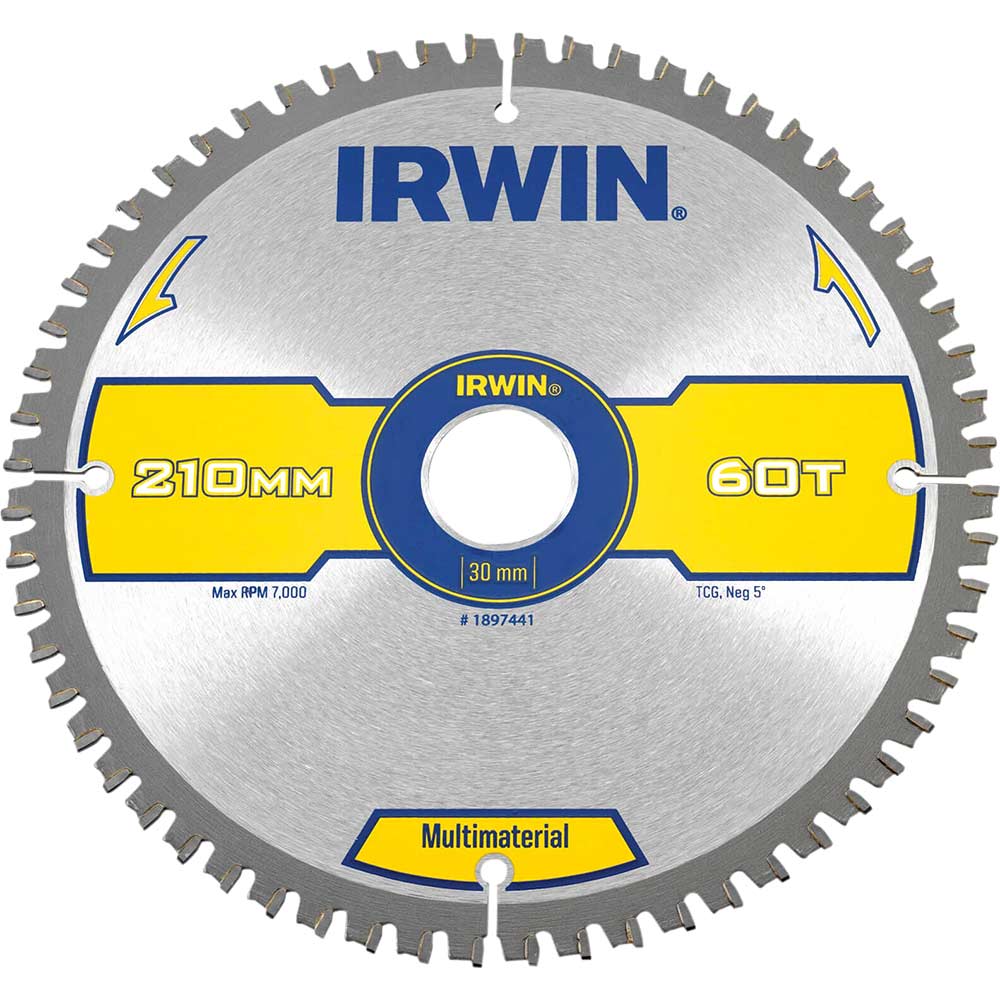 Image of Irwin Multi Material Circular Saw Blade 210mm 60T 30mm
