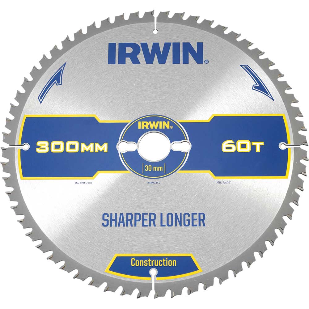 Image of Irwin ATB Ultra Construction Circular Saw Blade 300mm 60T 30mm
