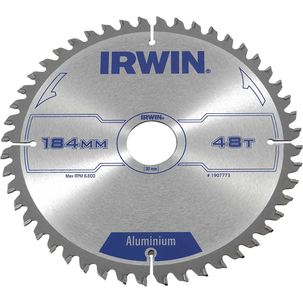 Photo of Irwin Aluminium Non-ferrous Metal Saw Blade 184mm 48t 30mm