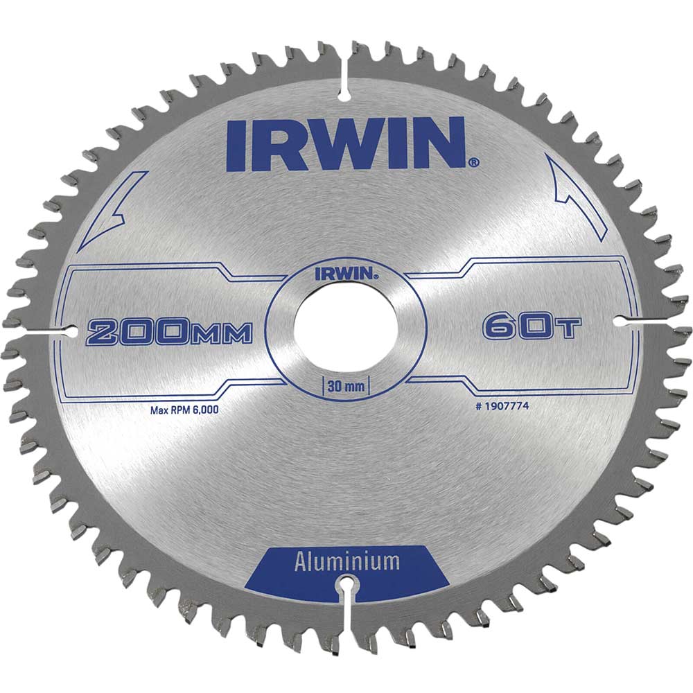 Photo of Irwin Aluminium Non-ferrous Metal Saw Blade 200mm 60t 30mm
