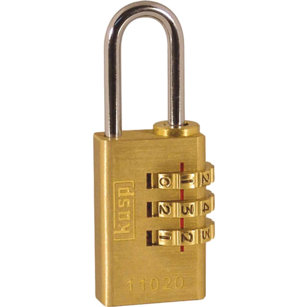 Photo of Kasp 110 Series Brass Combination Padlock 20mm Standard