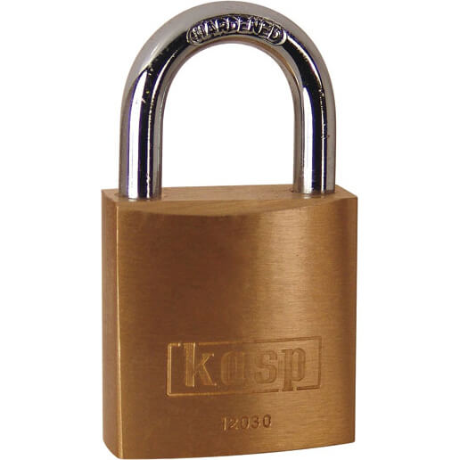 Click to view product details and reviews for Kasp 120 Series Brass Padlock 30mm Standard.