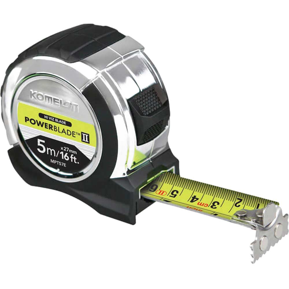 Image of Komelon Powerblade Tape Measure Imperial & Metric 16ft / 5m 27mm