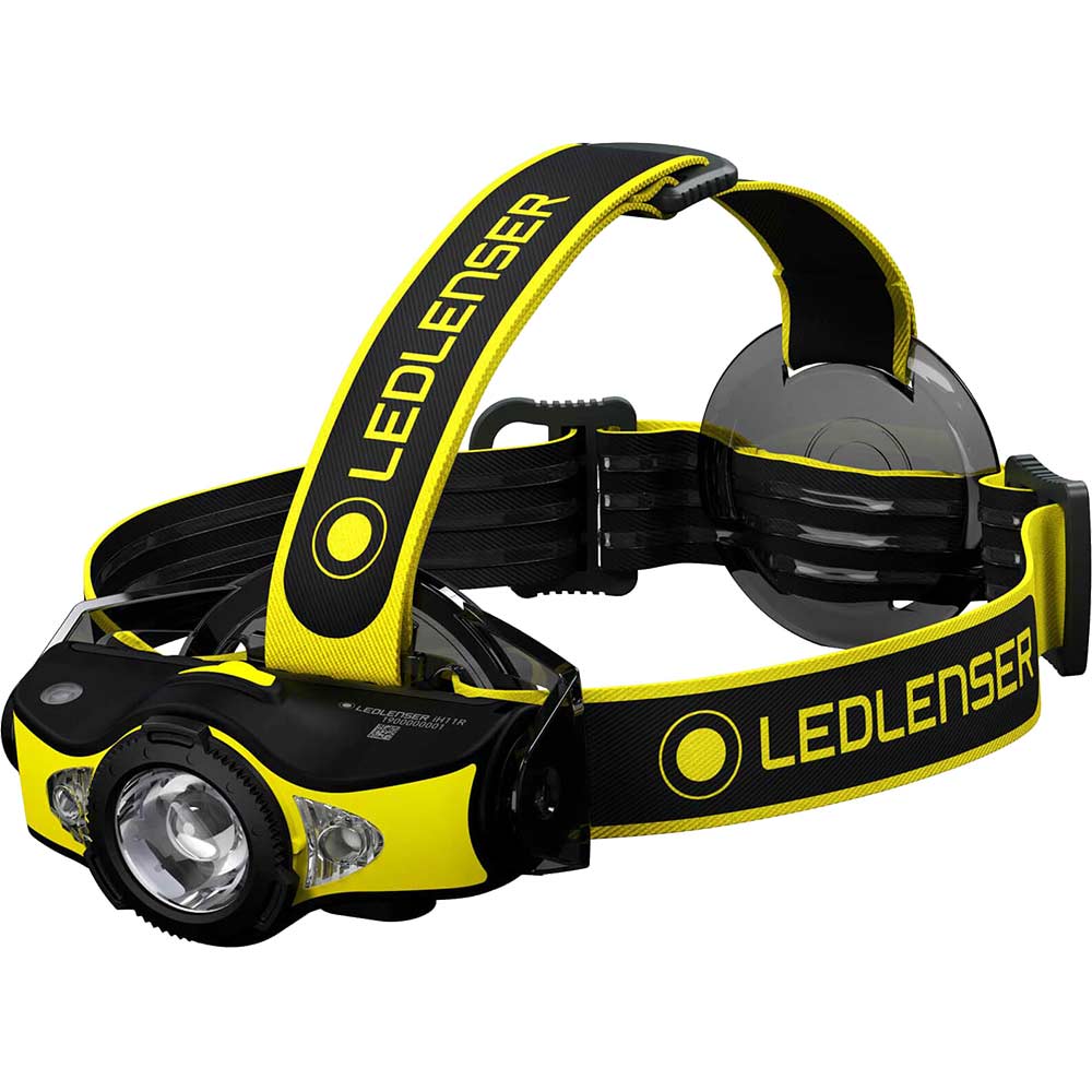 Photo of Led Lenser Ih11r Rechargeable Industrial Led Head Torch Black & Yellow