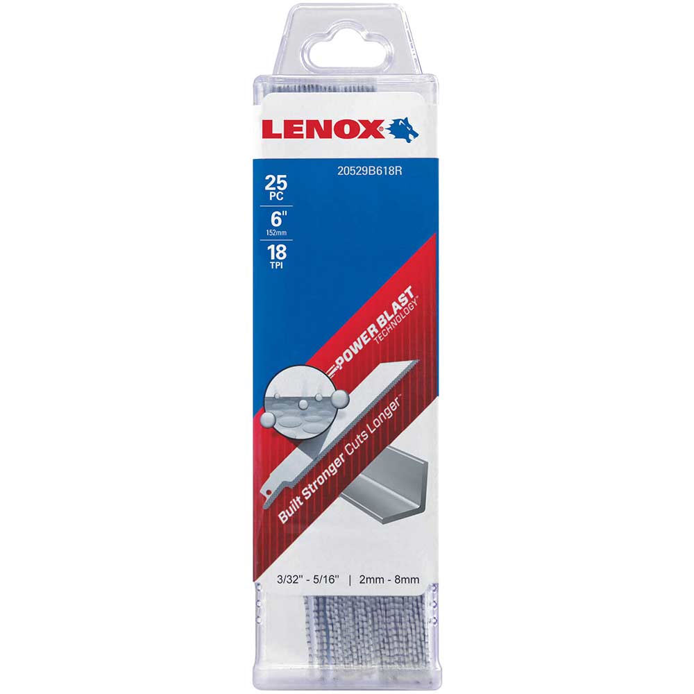 Photo of Lenox 18tpi Medium Metal Cutting Reciprocating Saw Blades 152mm Pack Of 25