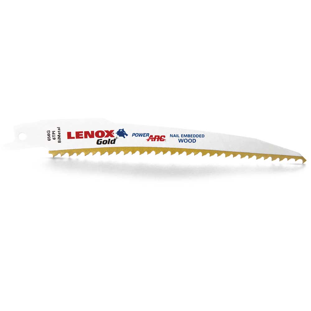 Photo of Lenox Gold 6tpi Nail Embedded Wood Cutting Reciprocating Saw Blades 152mm Pack Of 5
