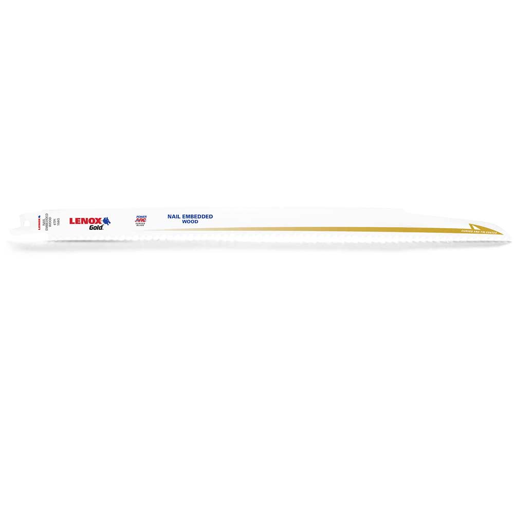 Photo of Lenox Gold 6tpi Nail Embedded Wood Cutting Reciprocating Saw Blades 305mm Pack Of 5