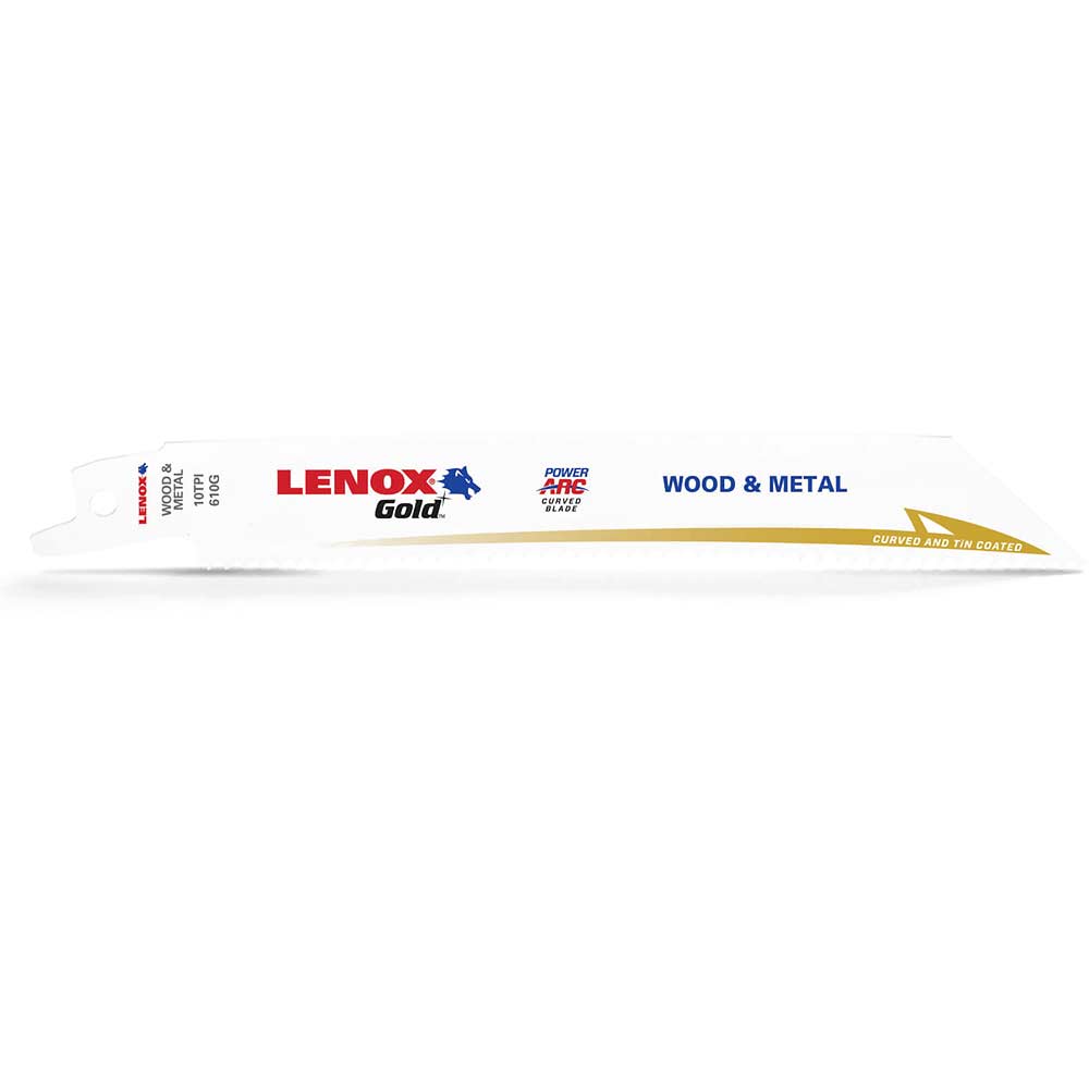 Photo of Lenox Gold 10tpi Wood And Metal Cutting Reciprocating Saw Blades 152mm Pack Of 5