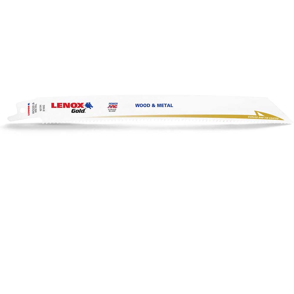 Photo of Lenox Gold 10tpi Wood And Metal Cutting Reciprocating Saw Blades 203mm Pack Of 5