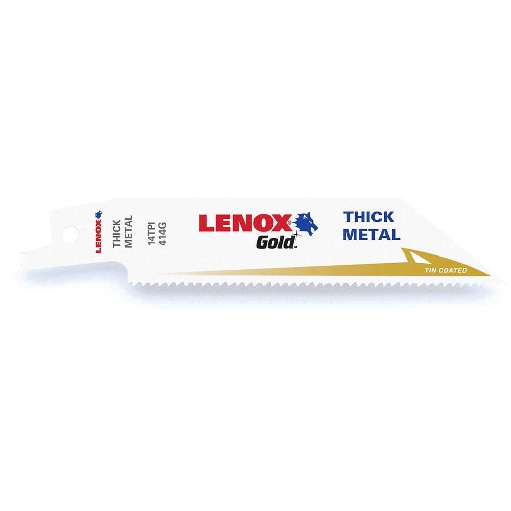 Photo of Lenox Gold 14tpi Thick Metal Cutting Reciprocating Saw Blades 102mm Pack Of 5