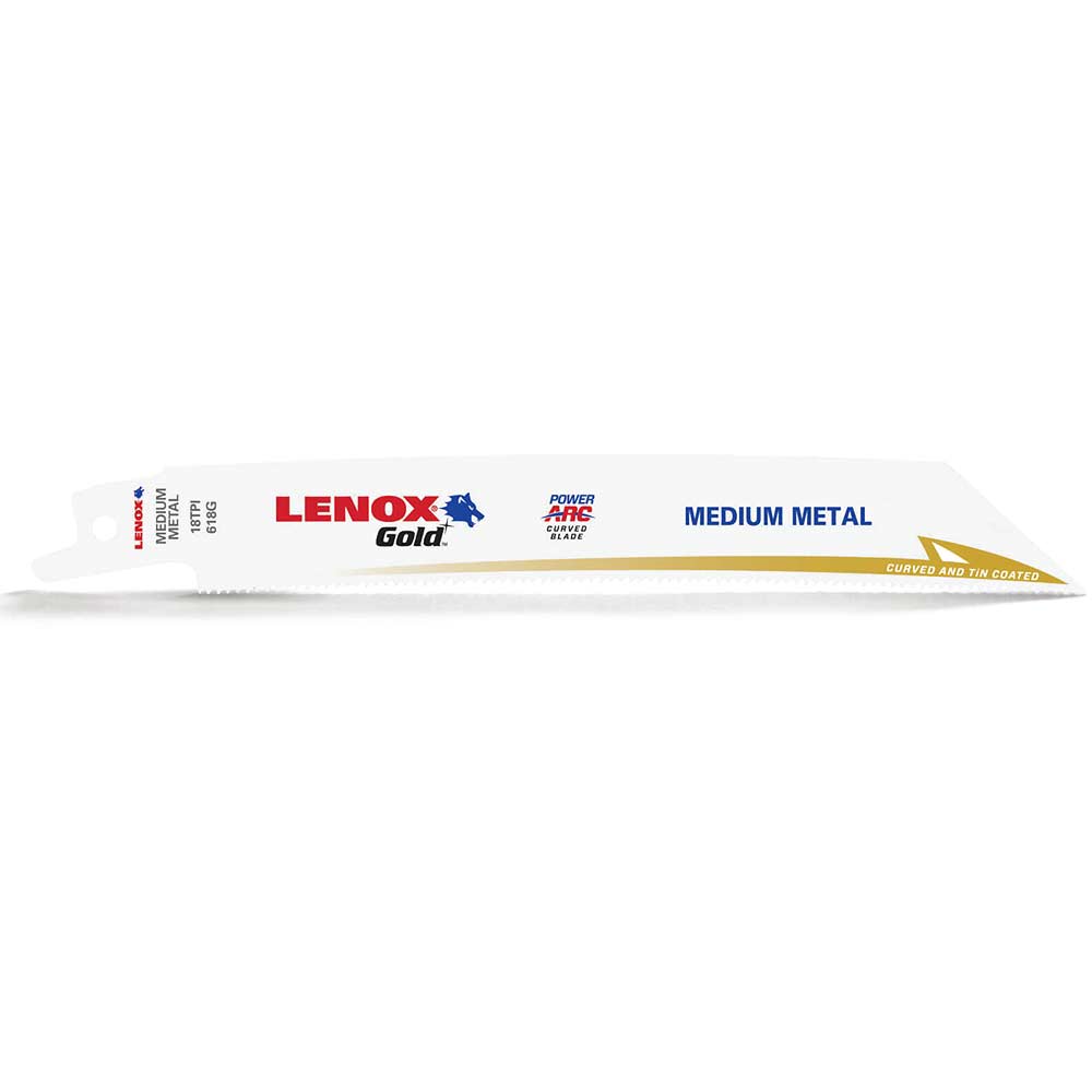 Photo of Lenox Gold 18tpi Medium Thickness Metal Cutting Reciprocating Saw Blades 152mm Pack Of 5