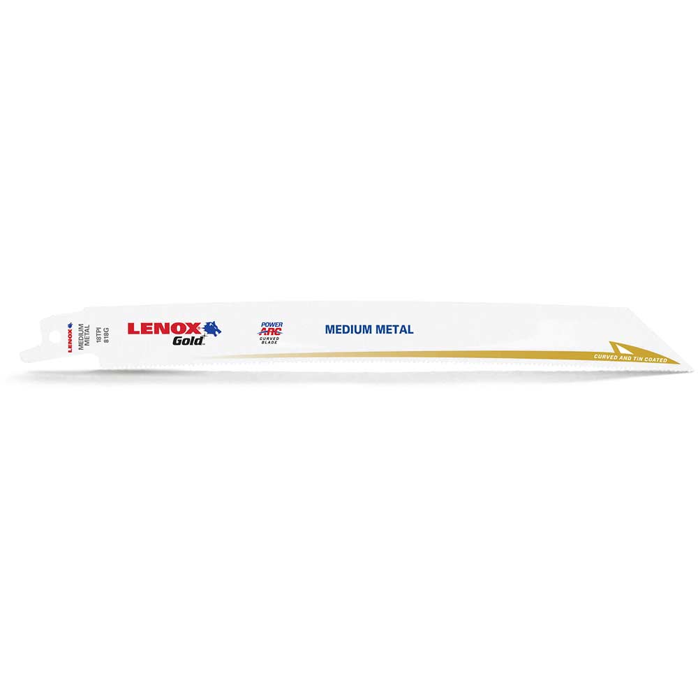 Photo of Lenox Gold 18tpi Medium Thickness Metal Cutting Reciprocating Saw Blades 203mm Pack Of 5