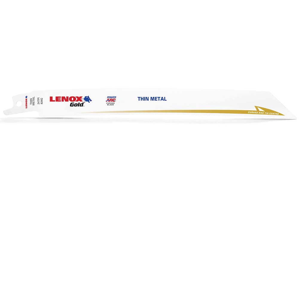 Photo of Lenox Gold 24tpi Thin Metal Cutting Reciprocating Saw Blades 203mm Pack Of 5