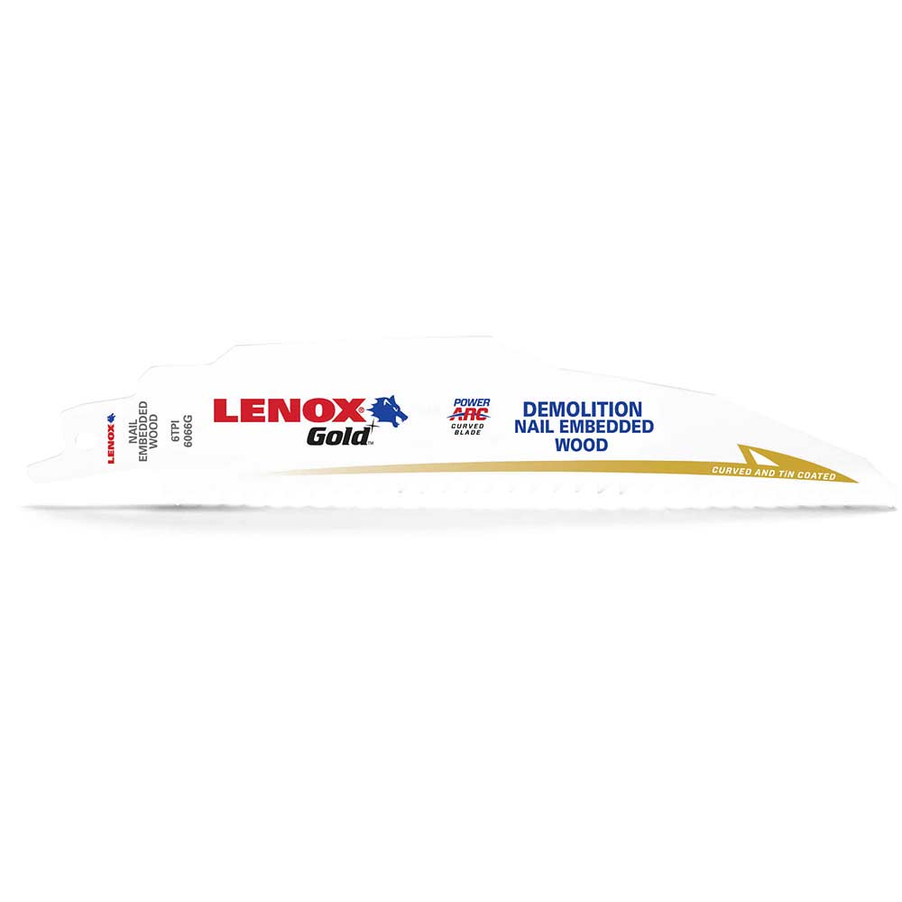 Photo of Lenox Gold Demolition 6tpi Reciprocating Saw Blades 152mm Pack Of 5