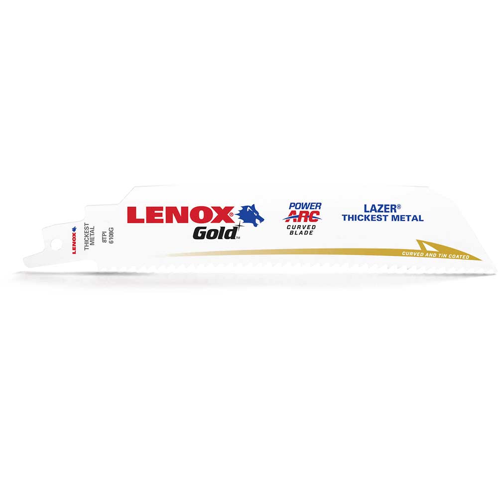 Photo of Lenox Gold Lazer 8tpi Thickest Metal Cutting Reciprocating Saw Blades 152mm Pack Of 5